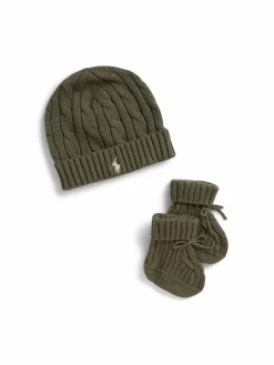 Completo cappello e calzini 320P01426506 Verde scuro