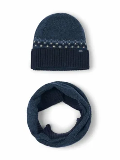 Completo cappello e scaldacollo 10069 Blu scuro