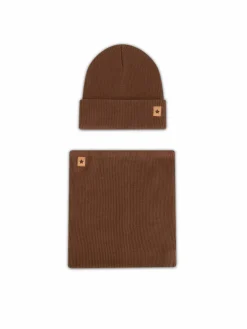 Completo cappello e scaldacollo 8KF-002-AW24 Marrone