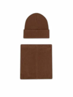 Completo cappello e scaldacollo 8KF-002-AW24 Marrone