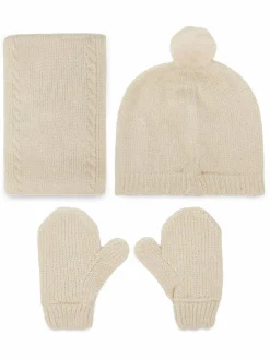 Completo cappello, scaldacollo e guanti 10019 Beige