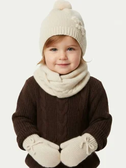 Completo cappello, scaldacollo e guanti 10019 Beige