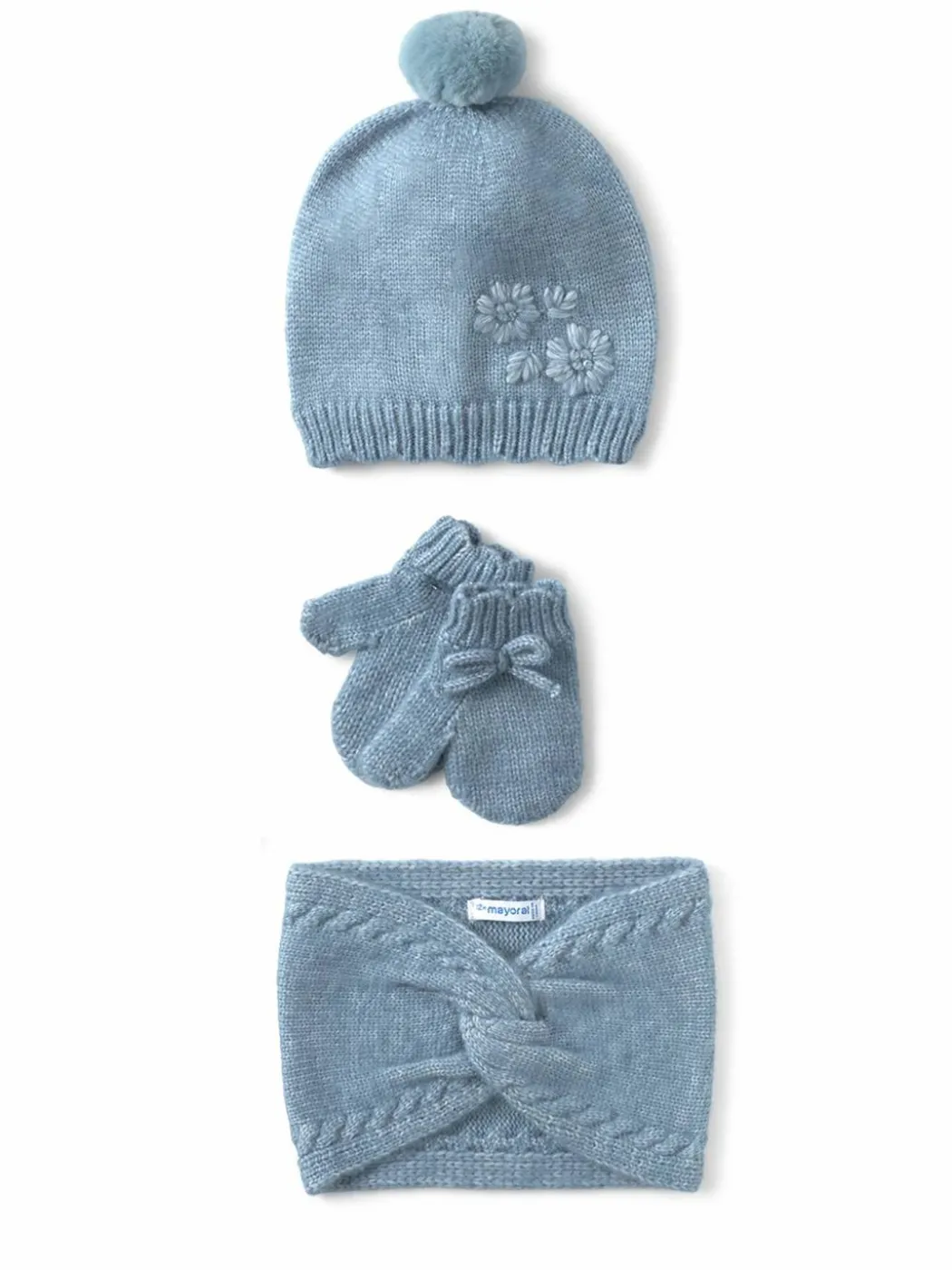 Completo cappello, scaldacollo e guanti 10019 Blu