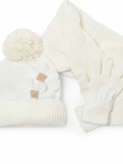 Completo cappello, scaldacollo e guanti 10071 Écru