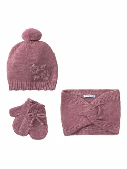 Completo cappello, scaldacollo e guanti 10019 Rosa