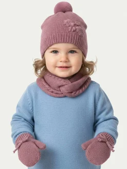 Completo cappello, scaldacollo e guanti 10019 Rosa