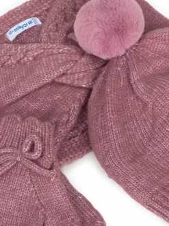 Completo cappello, scaldacollo e guanti 10019 Rosa