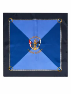 Foulard in seta Colour-Blocked Anchor-Crest 454P09785003 Blu