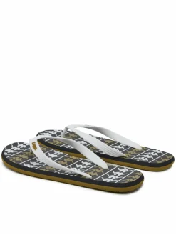 Infradito 371D2UW White - Black - Green Military Multicolore