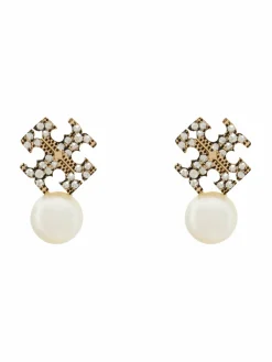 Orecchini LOGO AND PEARL STUD EARRINGS 184422 Oro