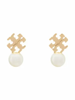 Orecchini LOGO AND PEARL STUD EARRINGS 184421 Oro