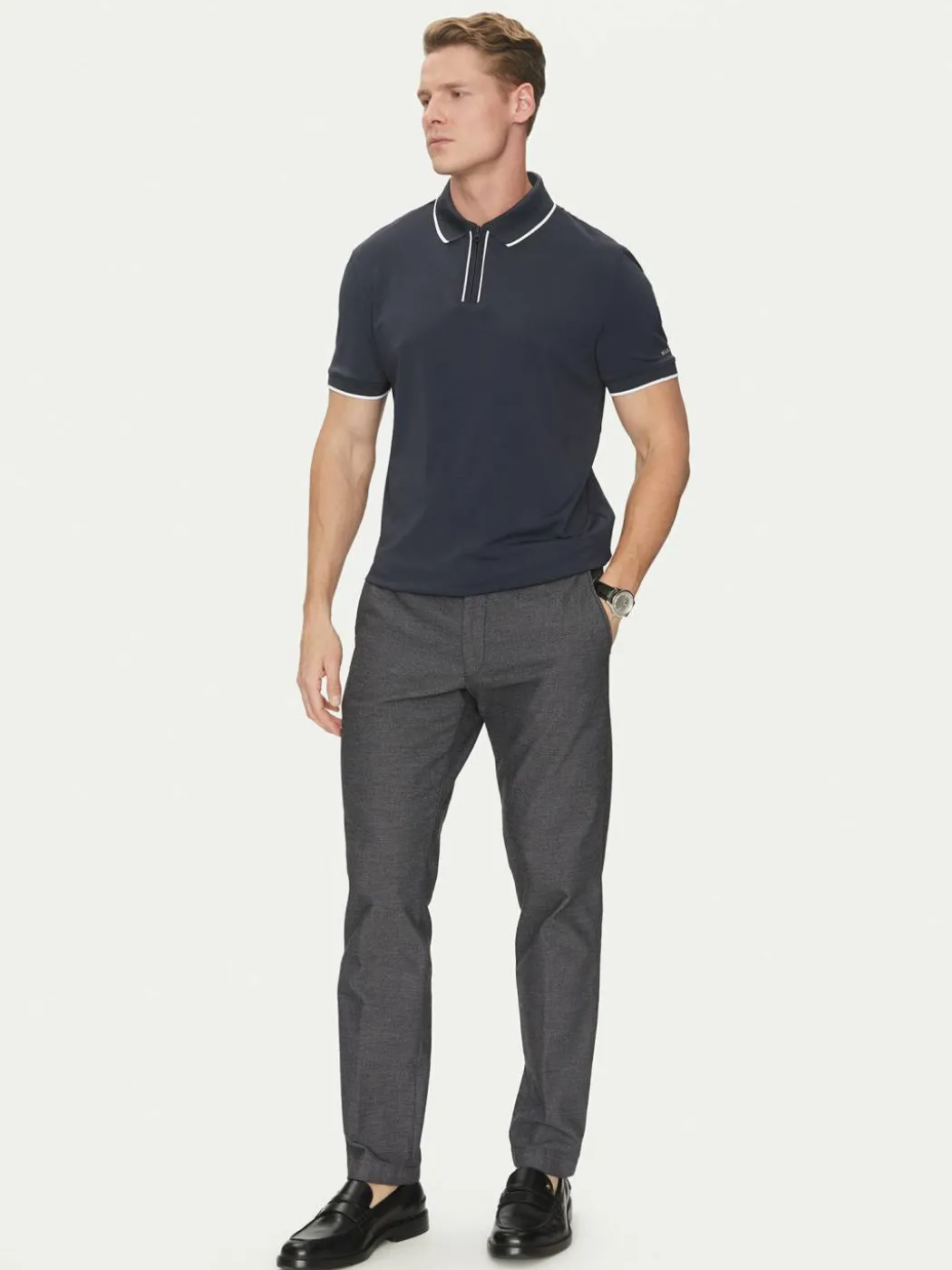 Polo 4GHP07 6141A Blu scuro Regular Fit