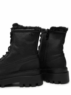 Scarponcini Flatform Lace Up Boot Padded YW0YW01557 Nero