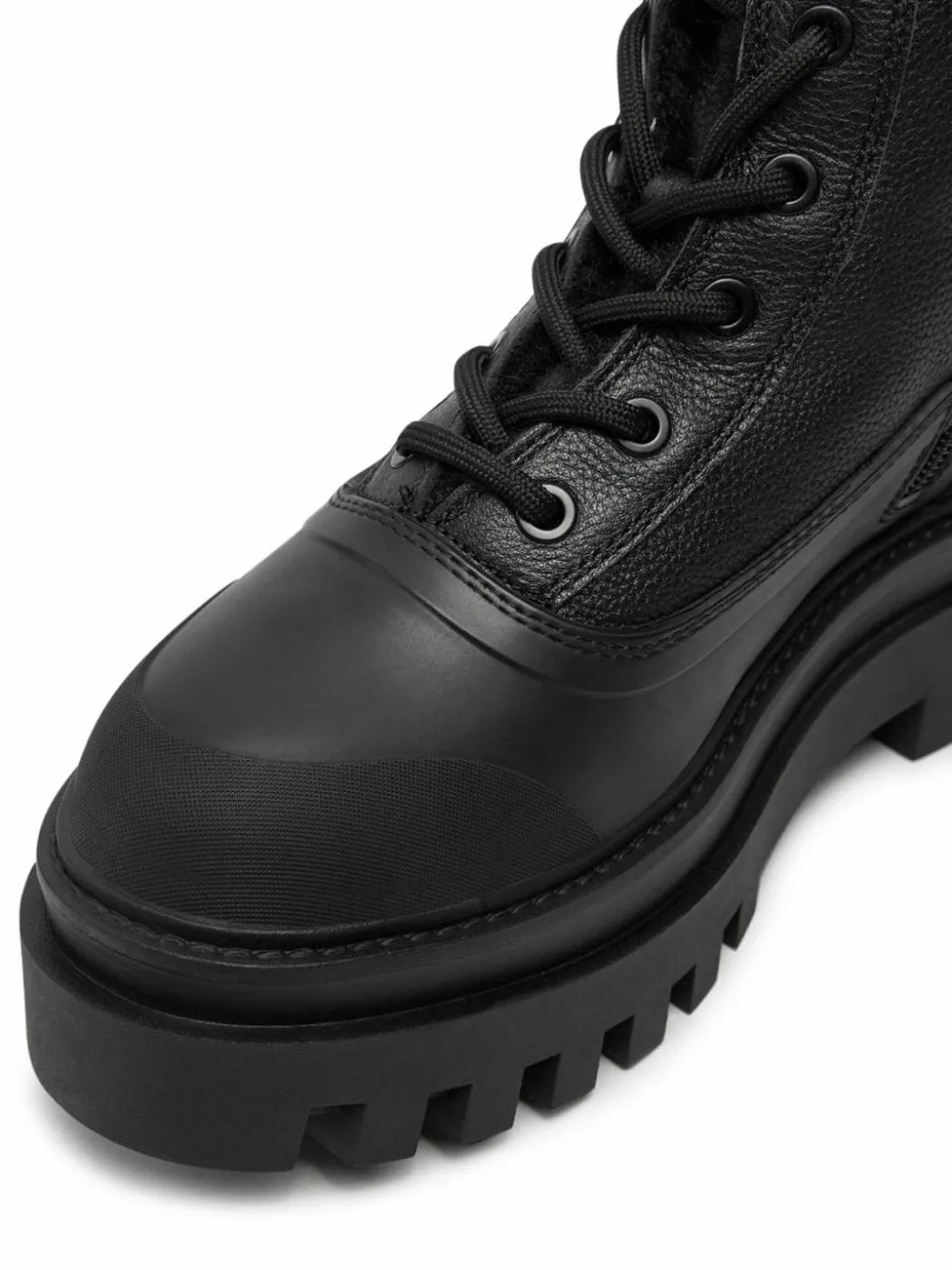 Scarponcini Flatform Lace Up Boot Padded YW0YW01557 Nero