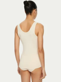 Top Sense Of Modal 10224796 Écru Slim Fit