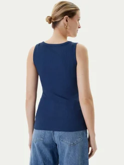 Top W5YP00 KCXJ2 Blu scuro Classic Fit