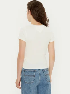 T-shirt DW0DW19435 Écru Slim Fit