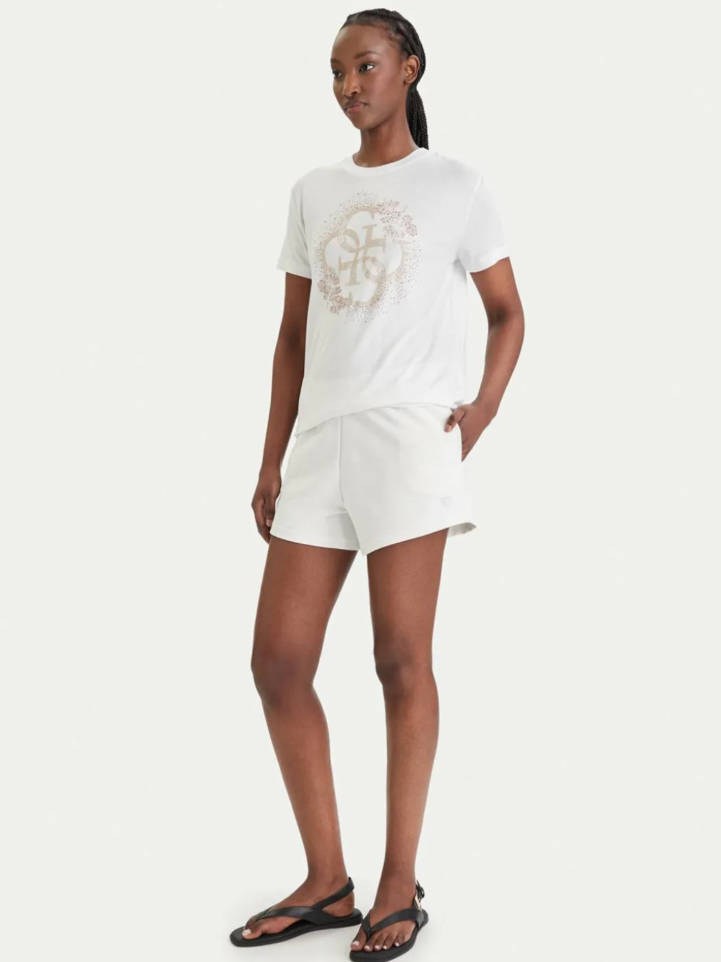 T-shirt E6GI01 K68D2 Bianco Regular Fit