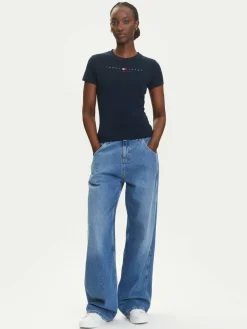 T-shirt Linear DW0DW21422 Blu scuro Slim Fit