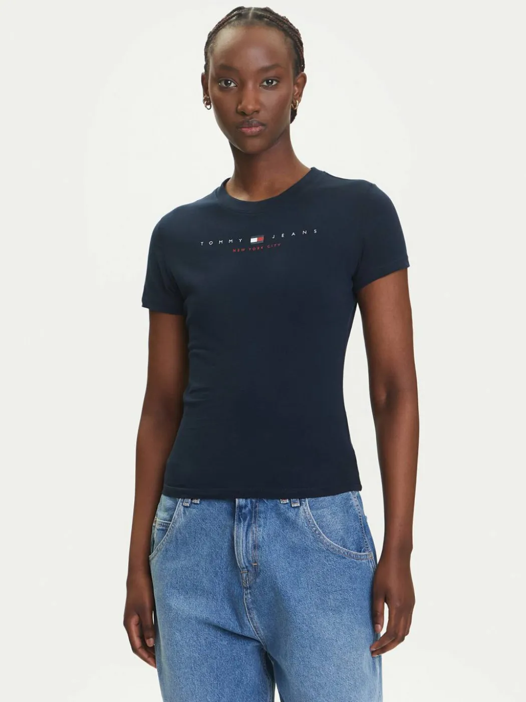 T-shirt Linear DW0DW21422 Blu scuro Slim Fit
